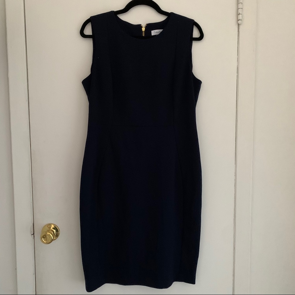 Calvin Klein navy work dress